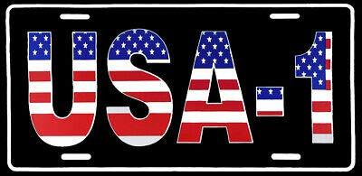 USA-1 America USA Flag Overlay Black Vinyl Decal Bumper Sticker - $2.88