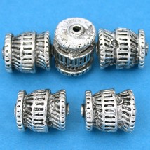 Bali Barrel Antique Silver Plated Beads 12mm 16 Grams 5Pcs Approx. - £5.49 GBP