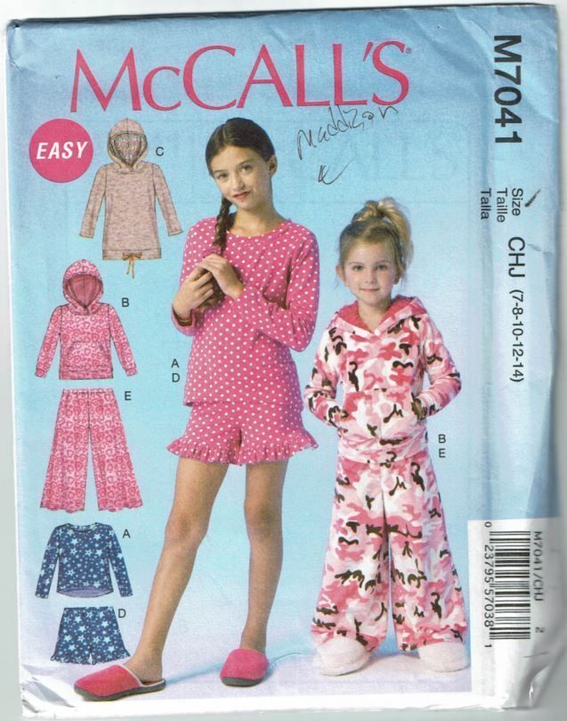 Primary image for McCalls Sewing Pattern 7041 Tops Dress Shorts Pants Girls Size 7-14