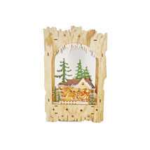 Midwest Lighted Wood Santa in Sleigh Christmas Scene #159896 - £43.61 GBP