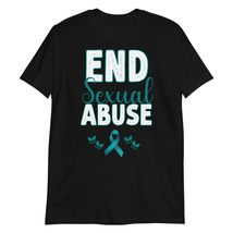 End Sexual Abuse Violence Sexual Assault Awareness T-Shirt Black - £14.73 GBP+
