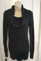 American Eagle Outfitters Women&#39;s Cable Knit Sweater Cowl Neck Size Small Black - £8.22 GBP