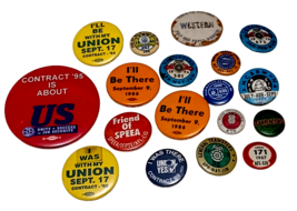 Lot of 18 Vintage Teamsters And Trade Union Pinback Buttons - $30.64