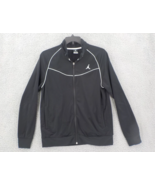 JORDAN JACKET MENS SZ L BLACK WHITE DRI-FIT ATHLETIC POCKETS FULL ZIP ME... - $28.99