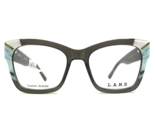 L.A.M.B Eyeglasses Frames LA068 GRY Blue Marble Grey White Cat Eye 52-18... - $111.98