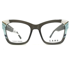L.A.M.B Eyeglasses Frames LA068 GRY Blue Marble Grey White Cat Eye 52-18... - $111.98