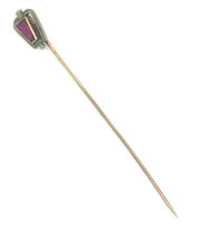 Antique  10k solid gold Simulated Ruby Stick Pin .9g - £96.36 GBP
