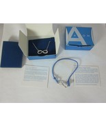 Avon Silver Tone And Blue Empowerment Bracelet and 16&quot; Necklace Infinity... - £11.83 GBP