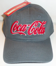 NWT Coca-Cola GRAY W/ RED LOGO NOVELTY BASEBALL HAT - £18.25 GBP