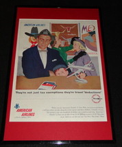 1955 American Airlines Framed 11x17 ORIGINAL Advertising Display  - £46.65 GBP