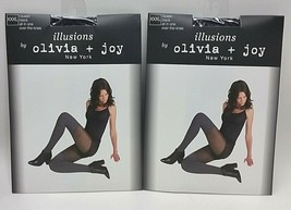 2 Olivia + Joy New York Women&#39;s Pantyhose All in One/over the knee Black... - $27.71