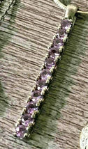 Sterling Silver.925 Amethyst 10 stone drop down  1.5&quot; Long Neckless Pendent - $17.00