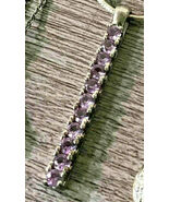 Sterling Silver.925 Amethyst 10 stone drop down  1.5&quot; Long Neckless Pendent - $17.00