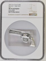 2 Oz Silver Coin 2023 Chad Revolver NGC MS 70 Antiqued High Relief 4161/... - £326.88 GBP