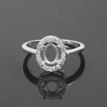 925 Plata Semi Montaje 4x6MM Ovalado Anillo de Compromiso Montura en Blanco - £21.58 GBP+