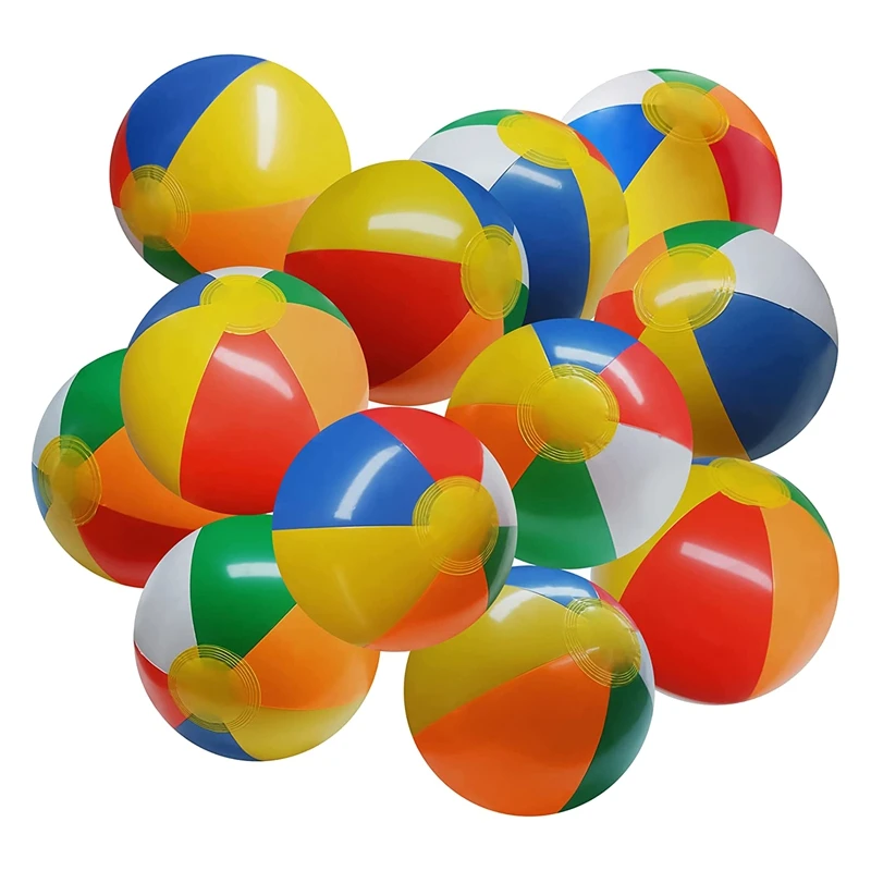 Inflatable Beach Ball Rainbow Color Pool Party Favors Summer Water Toy Ballo - £7.16 GBP+