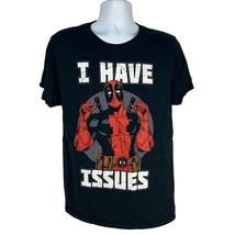 Marvel Deadpool I Have Issues Graphic T Shirt Mens Size Large Black Cotton - $19.32