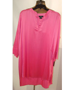 NWT New Designer Natori Night Gown Silky L Satin Sleepshirt Pink Womens ... - £142.44 GBP