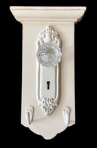 Shabby Sheik White Door Knob Coat Hanger with Two Hooks &amp; a Door Knob Wa... - £11.52 GBP