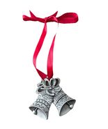 Wallace Silversmiths 1992 Antique Pewter Silver Bells Christmas Ornament... - €16,83 EUR