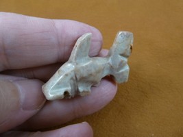 (Y-SHA-HA-1) gray white red Hammerhead SHARK stone SOAPSTONE figurine PERU - $164.86 MXN