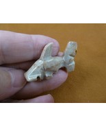 (Y-SHA-HA-1) gray white red Hammerhead SHARK stone SOAPSTONE figurine PERU - $167.24 MXN