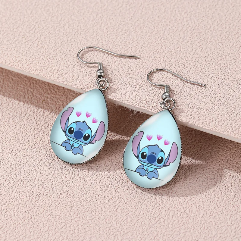 Disney Stitch Earrings for Women Kawaii Droplet Shape Ear Rings Girl Cut... - $2.34
