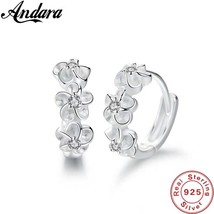New 925 Sterling Silver Earrings Small Flower Round Earrings Female Char... - $13.14