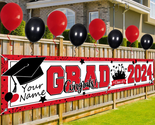 Red and Black Graduation Decorations Class of 2024 Yard Sign Banner with... - $17.96