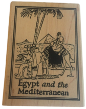Tin Can Mail Man Rubber Stamp Egypt and the Mediterranean Camel Pyramids Palm - £16.02 GBP