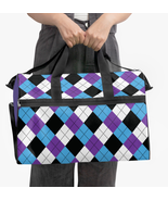 Diamond Purple-Blue Checkered Woman&#39;s Bag | Duffel Bag | Free Shipping - $49.99