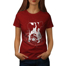 Wellcoda Space Cow Milk Fantasy Womens T-shirt,  Casual Design Printed Tee - £14.58 GBP+