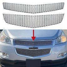 For 2009-2012 Chevy Traverse Chrome 2PC Grille Grill Overlay Mesh Pattern Tri... - £87.92 GBP