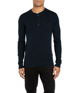 Hugo Boss Mens Open Blue Erbi Slim Fit Ribbed Henley Sweater, Small S 30... - £78.50 GBP
