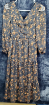 Sincerely Jules Sheath Dress Womens Size XS Black Floral Polyester Long Sleeve - $23.91