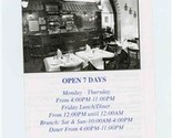 Luzia&#39;s Restaurant &amp; Tapas Bar Menu Amsterdam Avenue New York City - £14.03 GBP