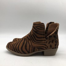 Womens True Craft Tessa Animal PrintSide Slit Brown Bootie Ankle Boot Sz... - $29.70