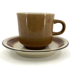 Daisy Vale Cup and Saucer JC Penney Stoneware Japan 1970’s Brown Cream S... - £10.09 GBP