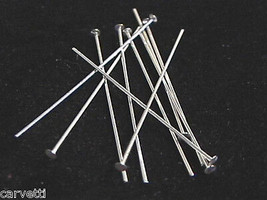 1.5&quot; Sterling Silver 22 gauge (Heavy) Head Pins (10) - £3.92 GBP