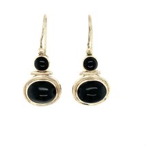 Vintage Sterling Hallmarked 925 Silpada Black Onyx Stone Hinged Dangle Earrings - £51.59 GBP