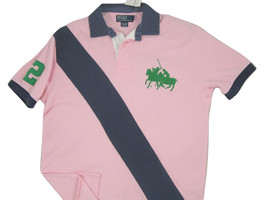 NEW $125 Polo Ralph Lauren Big Pony Polo Shirt!  Pink   Polo Match   Sash Stripe - £46.98 GBP
