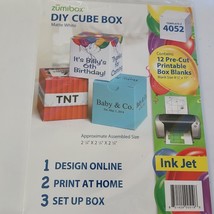 12 Diy Mini printable Cube Favor Boxes -personalized Birthday Gift - £18.90 GBP