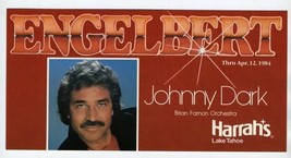 Engelbert Harrah&#39;s Lake Tahoe Nevada Postcard Johnny Dark 1984 - £8.63 GBP
