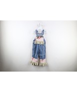 Vtg 90s Oshkosh B&#39;Gosh Vestbak Girls 3T Flared Ruffle Floral Denim Jean ... - $44.50