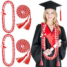 4 Pcs Graduation Ribbon Lei 2023 And Graduation Cord With Tassels Braided Neckla - £26.63 GBP