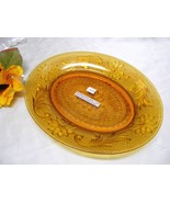 1145 Vintage Indiana Tiara Golden Amber Oval Luncheon Plate - £7.19 GBP