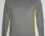 BANANA REPUBLIC Womens Colorblock Yellow Gray Wool Sweater Shirt S Long ... - $18.99