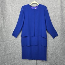 Vintage After Dark Evening Dress Woman Size 10 Blue Round Neck Zip Back ... - $14.01