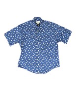 Hawaiian Natural Issue Shirt Hawaii tropical Floral 90s Blue Rag Viscose... - £10.91 GBP