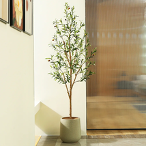 6&#39; Silk Leaf Artificial Olive Tree Home Decor Indoor Potted Fake Faux Plant - £67.93 GBP